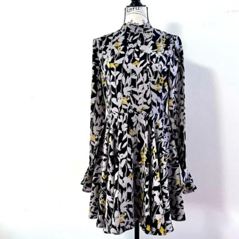 Guess Mock Turtleneck Flowy Dress